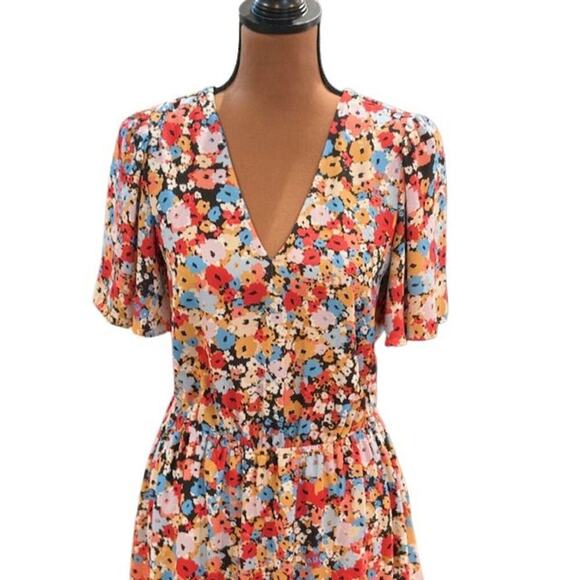 Rebecca Minkoff “Sorcha” Floral Deep-V Mini Dress – Size XS - Picture 2 of 12